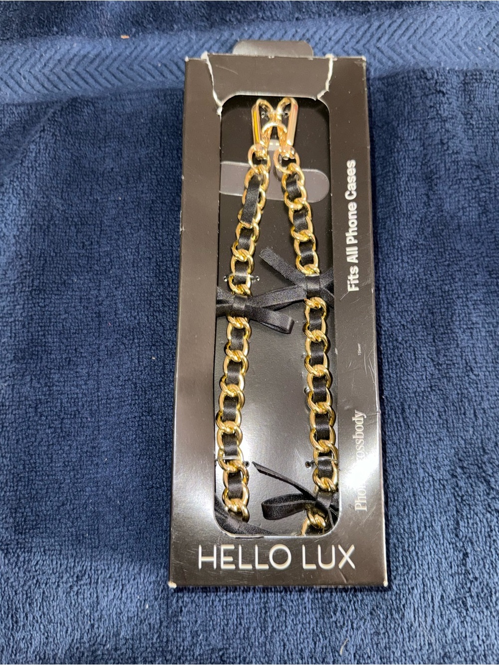 Black and Gold Chain Phone Strap